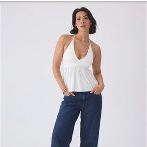 Flowy V-Neck Halter Top